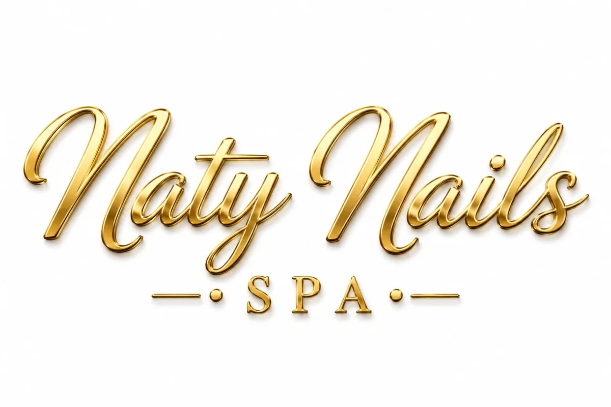 Logo de Naty Nails Spa en blanco y negro para vectorizar