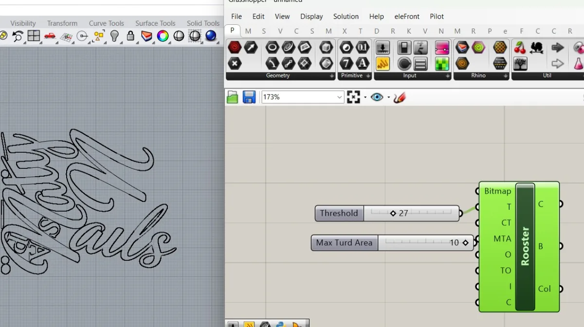 Vectorizado del logo con Grasshopper y Rhino