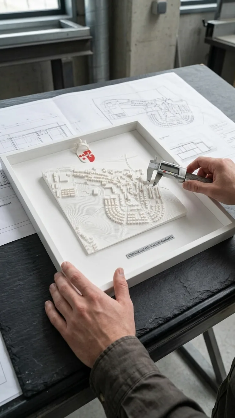 Detalle de un mapa impreso en 3D