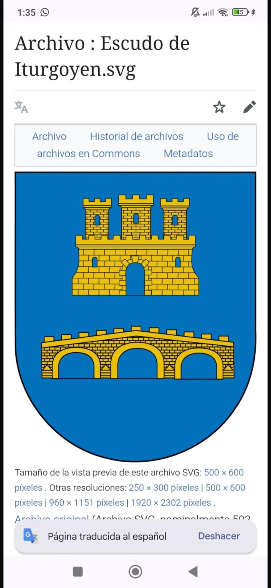 Vista del doble escudo heráldico tras el mecanizado y el acabado