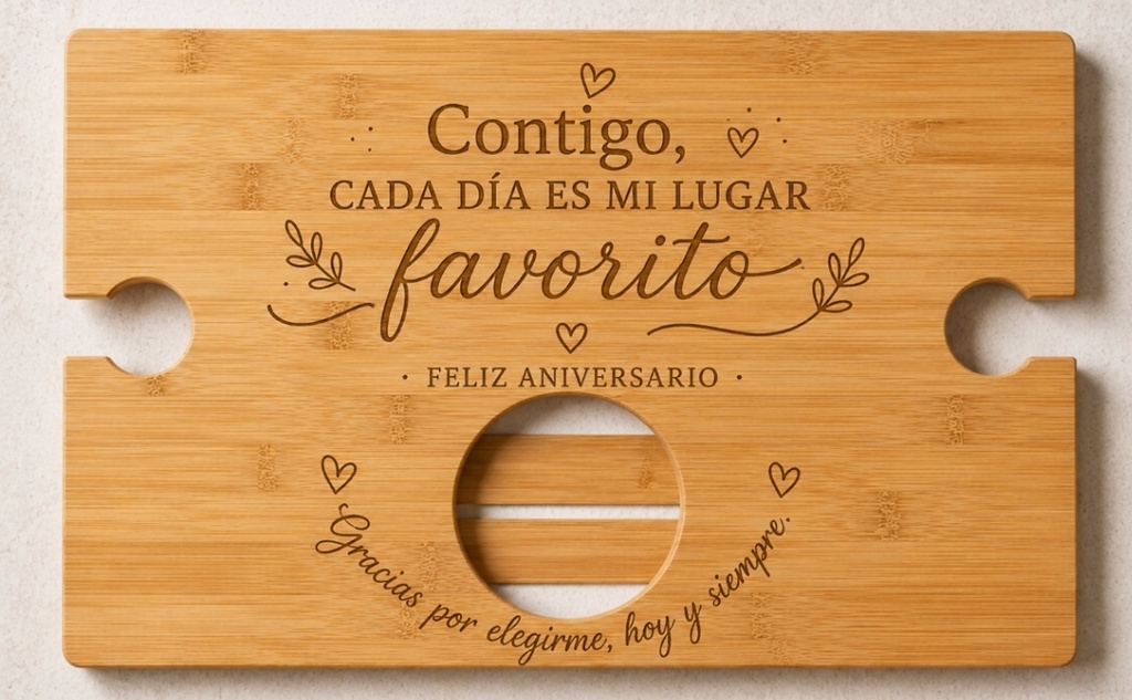 Mesa plegable de bambú personalizable