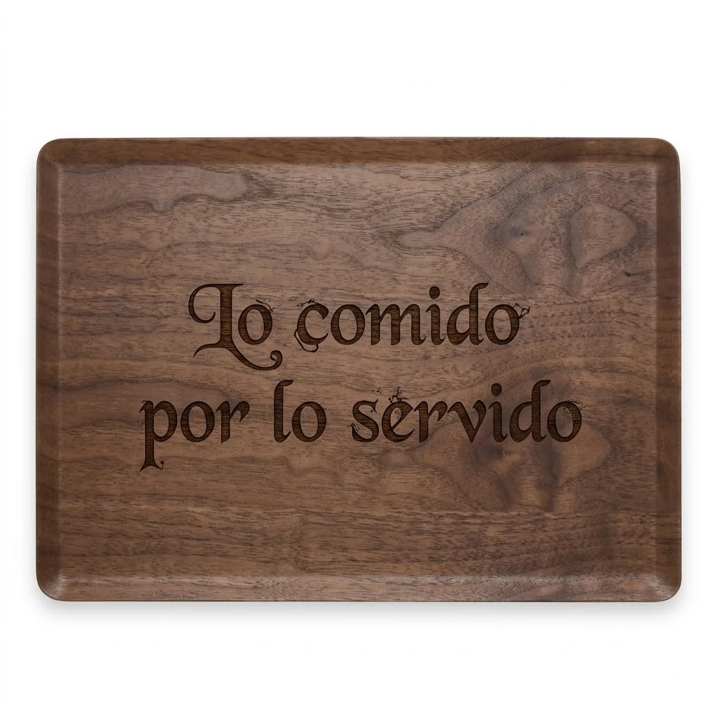 Bandeja grande de madera - imagen IA 2