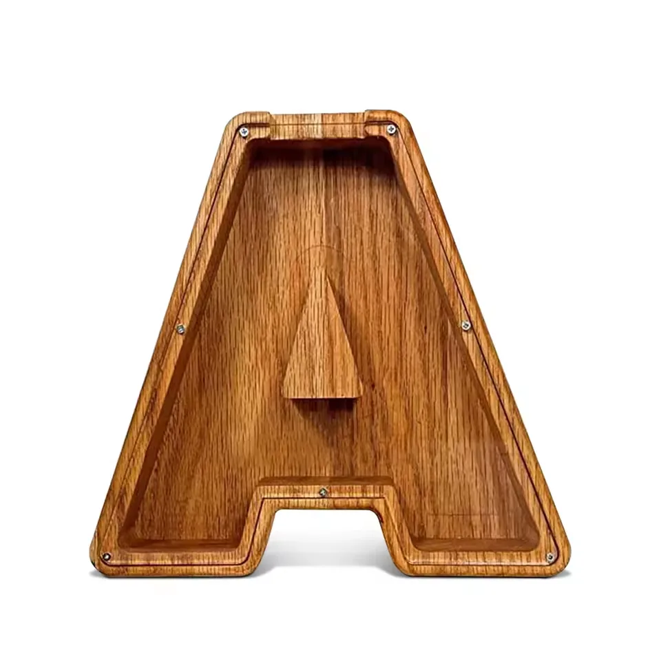 Hucha de madera personalizada con inicial
